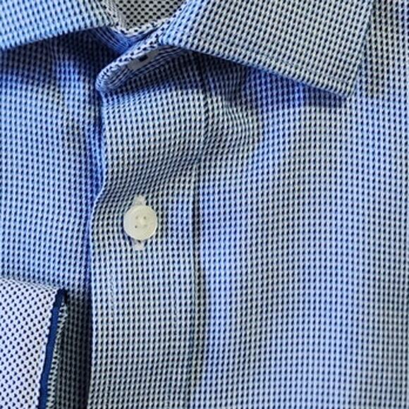 Ted Baker Endurance Hensley Blue Button Down Dress Shirt Men 15.5 Neck NWOT - Picture 4 of 11